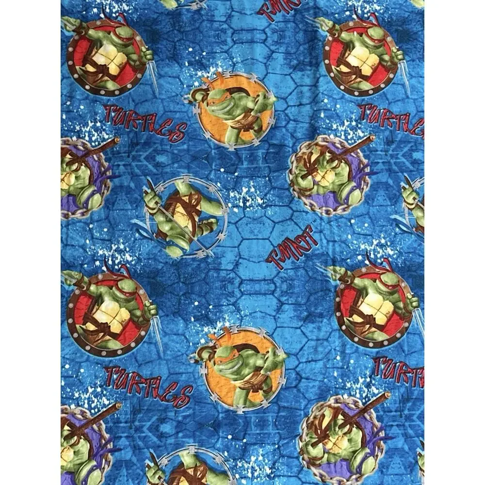 Teenage Mutant Ninja Turtles TMNT Fabric Throw Blanket 62x42 Satin Trim